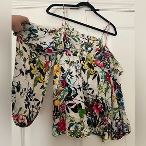 Floral silk blouse